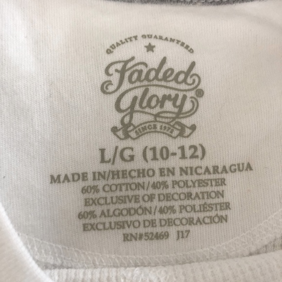 ‼️PRICE DROP‼️Faded Glory girls, thermal shirt, size large - Picture 4 of 4